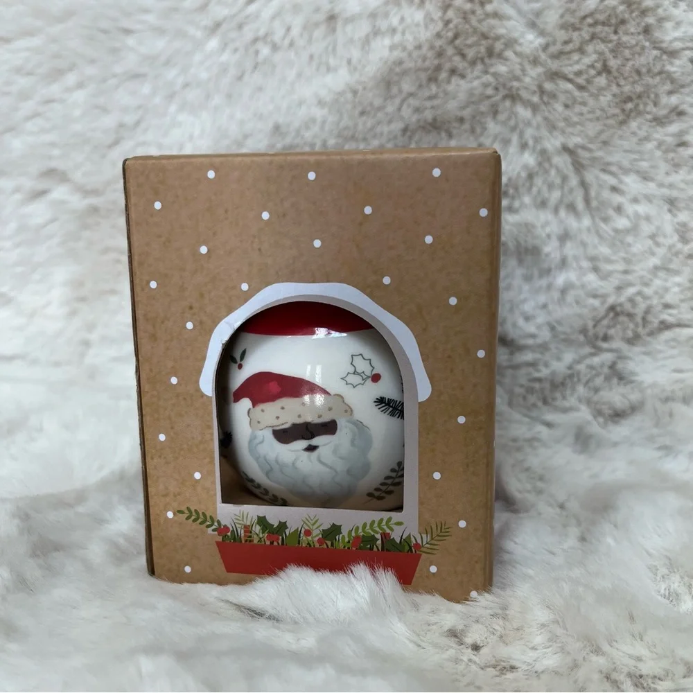 Prima Design Ceramic African American Santa Christmas Ornament